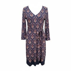 Tory Burch Silk Jersey Long Sleeve Paisley Sheath Dress Medium EUC